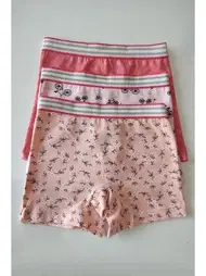 Arma Yıldız Renkli Kız Çocuk Desenli Boxer 3lü Paket Pamuklu Likralı Arma Yıldız 7555 - 3 ADET