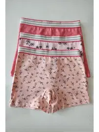 Arma Yıldız Renkli Kız Çocuk Desenli Boxer 3lü Paket Pamuklu Likralı Arma Yıldız 7555 - 3 ADET