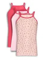 Renkli Kiz Çocuk Ip Askili Atlet Pamuklu Likralı 3'lü Paket Arma Yıldız 7565 - 3 ADET Pembe