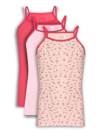 Renkli Kiz Çocuk Ip Askili Atlet Pamuklu Likralı 3'lü Paket Arma Yıldız 7565 - 3 ADET