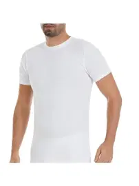 Yıldız Çamaşır Ribana 3'lü Paket Pamuk Kısa Kollu Kapalı Yaka Erkek Beyaz Atlet Yıldız 56