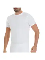 Ribana 3'lü Paket Pamuk Kısa Kollu Kapalı Yaka Erkek Beyaz Atlet Yıldız 56 Beyaz