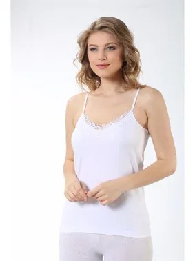 Arma Yıldız Ribana Beyaz Dantelli İp Askılı Atlet Arma Yıldız 3306 - Alternatif Görünüm