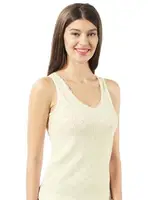 Ribana Pamuklu Dantelli Transferli Kalın Askılı Kadın Atlet Özkan 20584  Ekru farklı açı