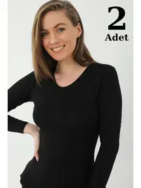 Arma Yıldız Ribana Siyah Uzun Kollu Badi 2li Paket Arma Yıldız 3343 - 2 ADET