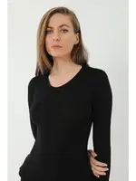 Ribana Siyah Uzun Kollu Badi 2li Paket Arma Yıldız 3343 - 2 ADET Siyah detay görünüm