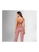 Sabahlık Sütyen Pijama Takımı Kırmızı Çizgili Ahu Loriva 1844 Kırmızı farklı açı