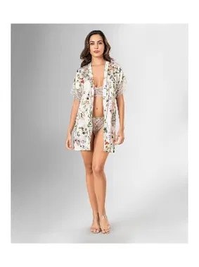 Ahu Lingerie Sabahlıklı Dantelli 3lü Takım Sütyen Takım Desenli Ahu Loriva 1818