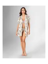 Ahu Lingerie Sabahlıklı Dantelli 3lü Takım Sütyen Takım Desenli Ahu Loriva 1818