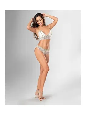 Ahu Lingerie Sabahlıklı Dantelli 3lü Takım Sütyen Takım Desenli Ahu Loriva 1818 - Alternatif Görünüm