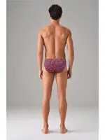 Şahmeran Desenli Erkek Slip Doreanse 1007 Bordo detay görünüm