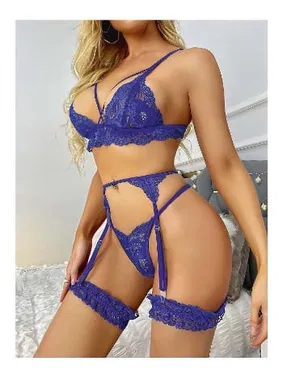 Ruselin Saks Dantelli Özel Gece Jartiyer Takımı 5 Parça Ruselin 2023 - Alternatif Görünüm