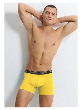 Wooster Sarı Pamuklu Strech Cotton Erkek Boxer Wooster W-075 - 3 Adet
