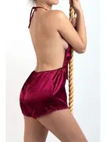 Saten Babydoll Takım Miorre 001-000829 Bordo görsel 4