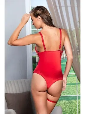 Gallipoli Saten Bacak Bantlı Kırmızı Çıtçıtlı Body Gallipoli 11490  - Alternatif Görünüm