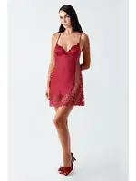 Saten Bordo Gecelik Takımı Transparan Dantel Detaylı İmaj 4200 Bordo farklı açı