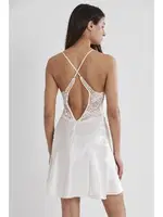 Sırt Dekolteli Saten Dantelli Kısa Kadın GecelikPierre Cardin 680 Ekru görsel 19