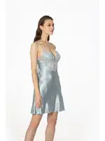 Sırt Dekolteli Saten Dantelli Kısa Kadın GecelikPierre Cardin 680 görsel 4