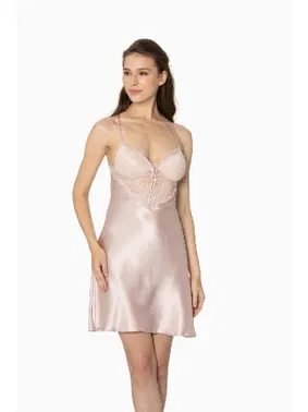 Pierre Cardin Sırt Dekolteli Saten Dantelli Kısa Kadın GecelikPierre Cardin 680