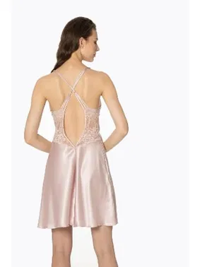 Pierre Cardin Sırt Dekolteli Saten Dantelli Kısa Kadın GecelikPierre Cardin 680 - Alternatif Görünüm