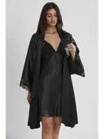 Saten Dantelli Çapraz Askılı Gecelik Sabahlık Takımı Pierre Cardin 4250 Siyah görsel 9