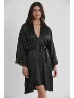 Saten Dantelli Çapraz Askılı Gecelik Sabahlık Takımı Pierre Cardin 4250 Siyah görsel 7