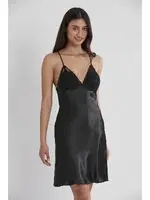 Saten Dantelli Çapraz Askılı Gecelik Sabahlık Takımı Pierre Cardin 4250 Siyah görsel 5