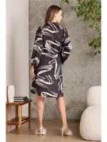 Saten Emprime Dantelli Desenli Gecelik Sabahlık Takım Pierre Cardin 2430  Siyah görsel 8