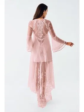 İmaj Saten Gecelik Takımı Transparan Dantel Detaylı İmaj 4200 - Alternatif Görünüm