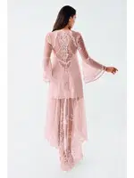 Saten Gecelik Takımı Transparan Dantel Detaylı İmaj 4200 Pudra detay görünüm