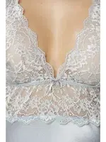 Saten Sırt Dekolteli Dantelli Midi Gecelik Pierre Cardin 905  görsel 4