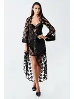 Saten Siyah 2'li Sabahlık Gecelik Takımı İmaj 2410 Görsel