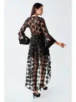 Saten Siyah 2'li Sabahlık Gecelik Takımı İmaj 2410 Görsel detay görünüm