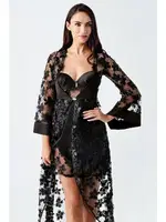 Saten Siyah 2'li Sabahlık Gecelik Takımı İmaj 2410 Görsel görsel 5