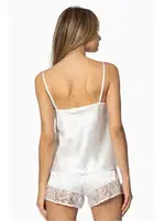 Saten Transparan Dantelli Askılı Şort Babydoll Takım Pierre Cardin 445  Ekru görsel 16