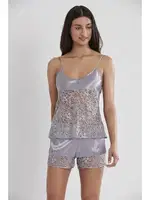 Saten Transparan Dantelli Askılı Şort Babydoll Takım Pierre Cardin 445  görsel 4