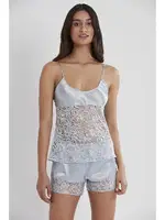 Saten Transparan Dantelli Askılı Şort Babydoll Takım Pierre Cardin 445 