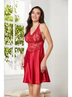 Saten Transparan Dantelli Çapraz Askılı Gecelik Pierre Cardin 850 görsel 11