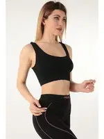 Seamless Desteksiz Kalın Askılı Spor Sütyen Miorre 999-ZZ0120 Siyah görsel 7
