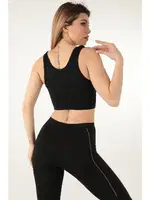 Seamless Desteksiz Kalın Askılı Spor Sütyen Miorre 999-ZZ0120 Siyah görsel 8