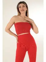 Seamless Straplez Fitilli Spor Büstiyer DoReMi 002-000600 Kırmızı görsel 9