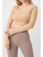 Seamless Straplez Uzun Kollu Fitilli Büstiyer DoReMi  002-000132 Kahverengi farklı açı