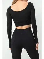 Seamless Straplez Uzun Kollu Fitilli Büstiyer DoReMi  002-000132 Siyah görsel 8