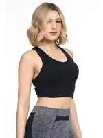 Seamless Yüzücü Model Spor Sütyen DoReMi 002-001999 Siyah detay görünüm