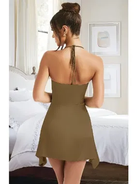 Pink Night Seksi Kadın Elbise Kahverengi Pink Night 4410 - Alternatif Görünüm