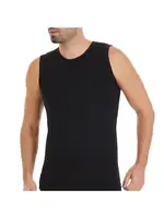 Sıfır Kollu 3'lü Paket Bisiklet Yaka Modal Erkek Siyah Atlet Yıldız 76 Siyah