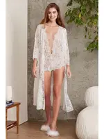 Şifon Dantelli Tulum Gecelik Sabahlık Takımı Pierre Cardin 4810 