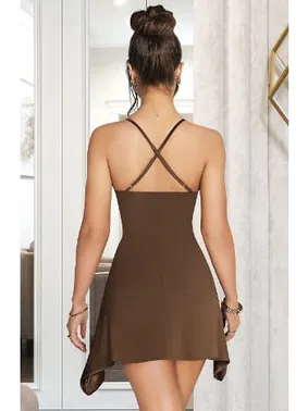 Pink Night Şık Kadın Seksi Elbise Kahverengi Pink Night 4407 - Alternatif Görünüm
