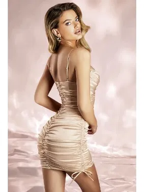 Pink Night Şık Pudra Seksi Kadın Elbise Pink Night 4409 - Alternatif Görünüm