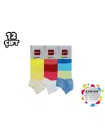 Mevsimlik Kız Çocuk Patik Çorap 12'li Şirin 003-1 - 12 ADET Asorti detay görünüm